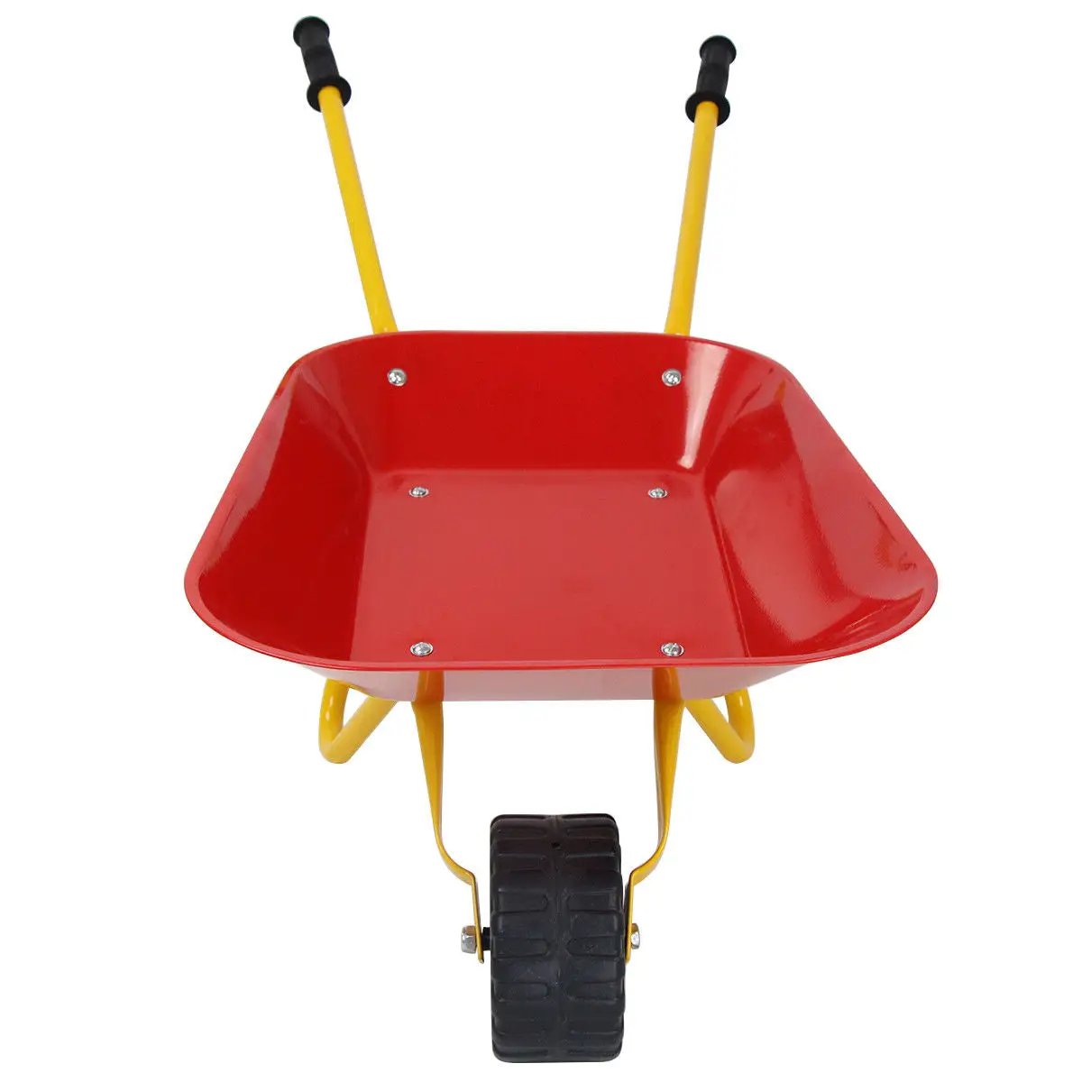 Outdoor Garden Backyard Play Toy Kids Metal Wheelbarrow-Red by DirectDeals