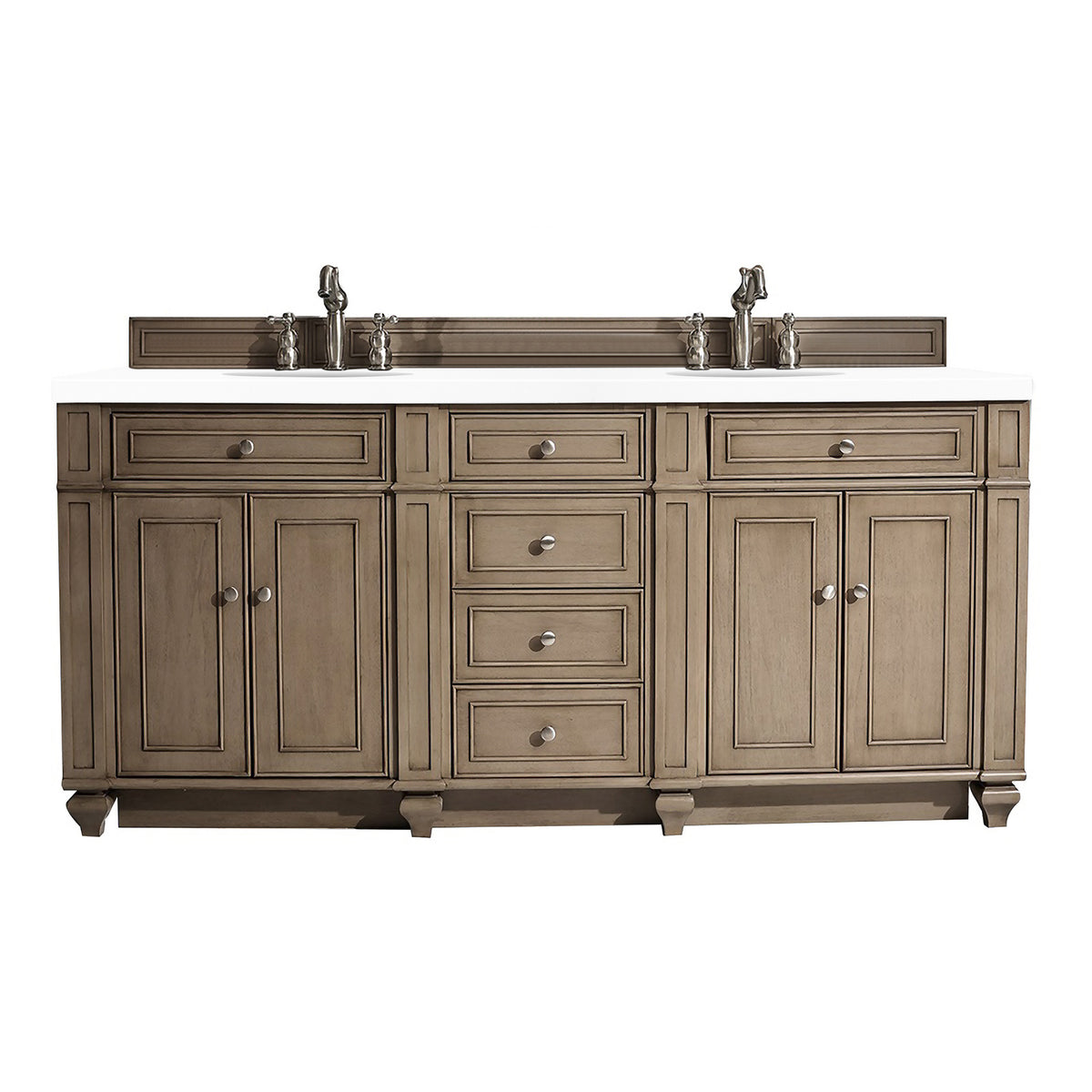 James Martin Bristol 72" Double Bathroom Vanity, Whitewashed Walnut, view 26