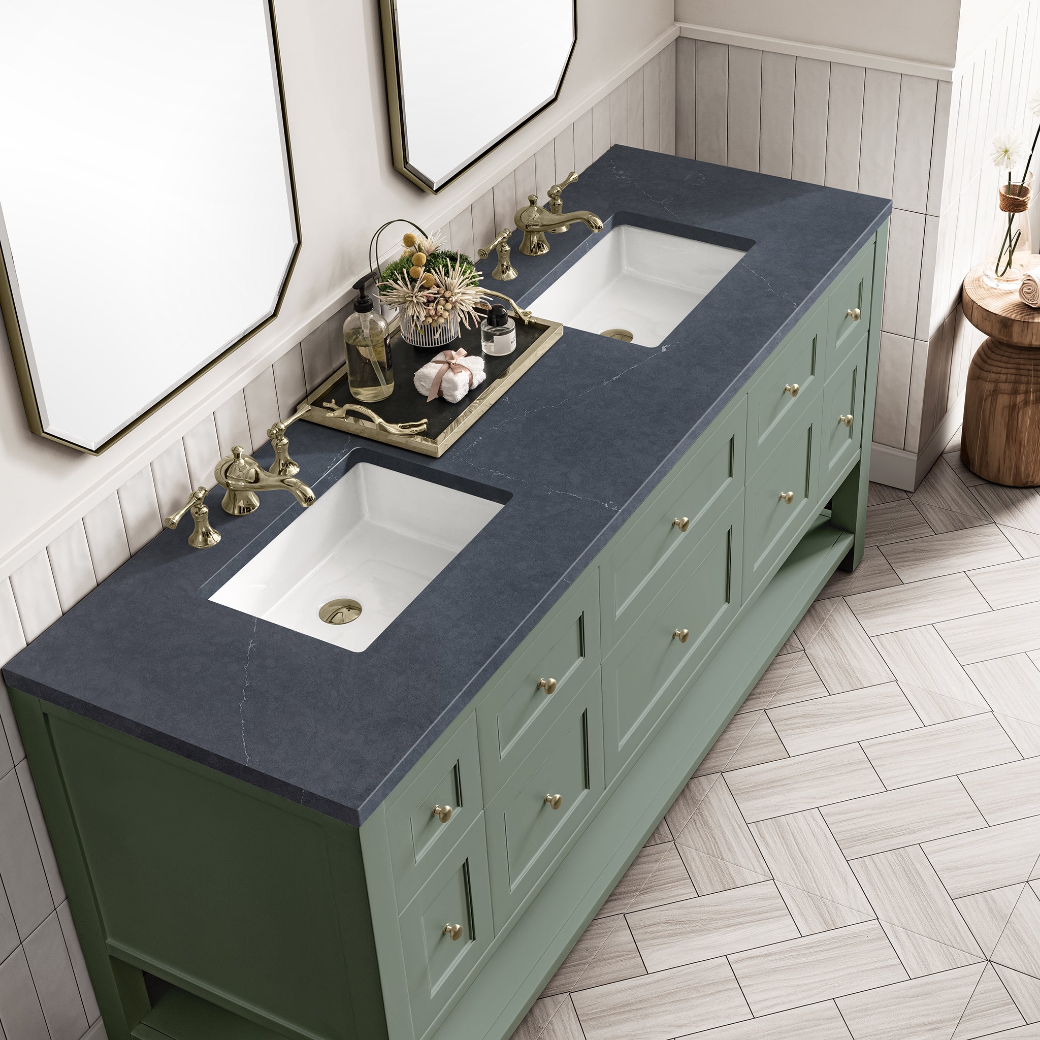 James Martin Breckenridge 72" Double Bathroom Vanity, Smokey Celadon by James Martin