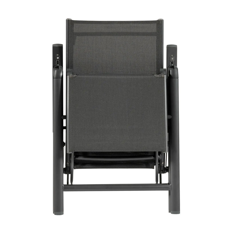Outdoor Folding Lounge Chair with 7 Adjustable Backrest and Footrest Positions-Gray by DirectDeals