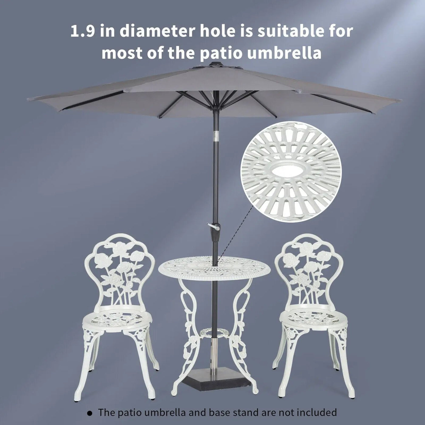 Outdoor Cast Aluminum Patio Furniture Set with Rose Design by DirectDeals