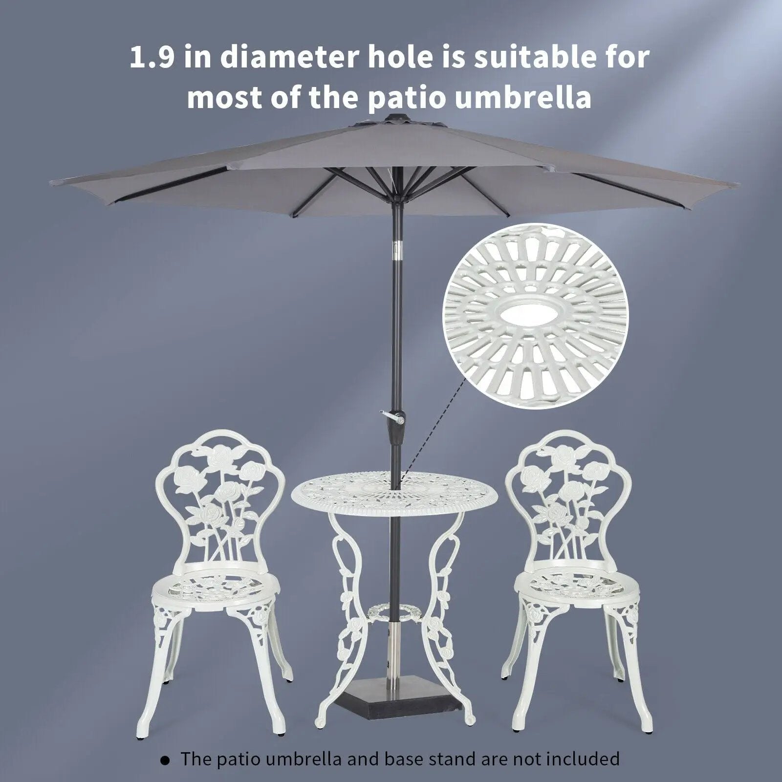 Outdoor Cast Aluminum Patio Furniture Set with Rose Design by DirectDeals
