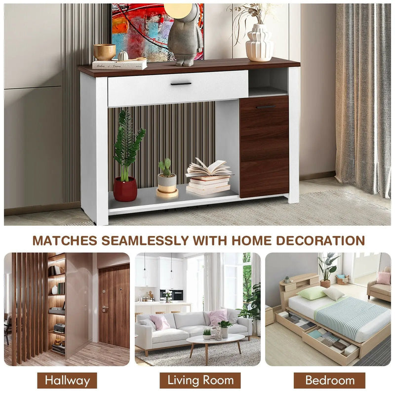 48 Inch Console Table with Drawer and Cabinet by DirectDeals