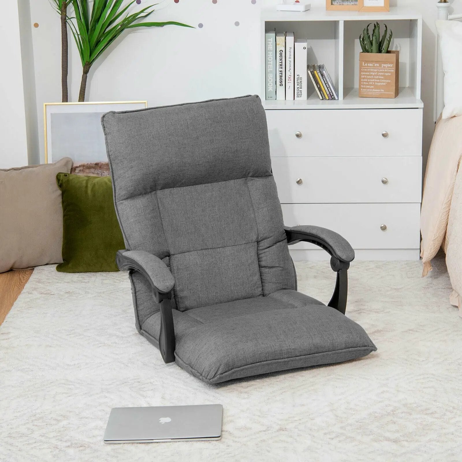 14-Position Adjusting Lazy Sofa Chair with Waist Pillow and Armrests by DirectDeals