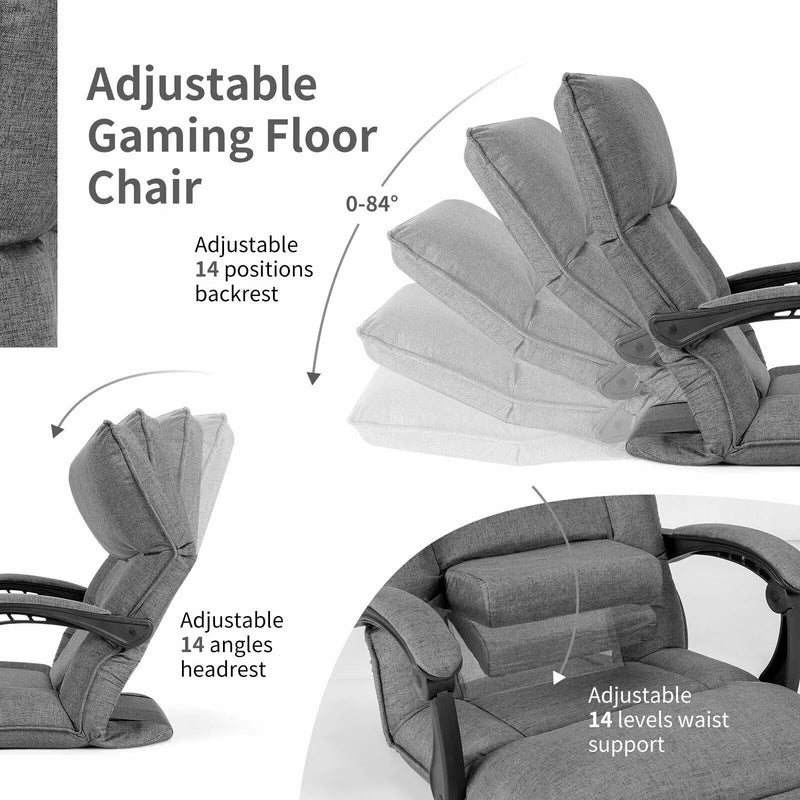 14-Position Adjusting Lazy Sofa Chair with Waist Pillow and Armrests by DirectDeals