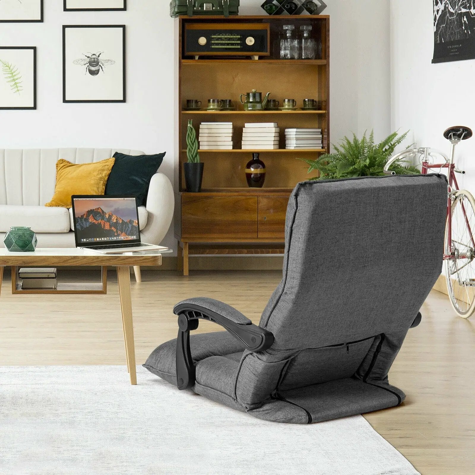 14-Position Adjusting Lazy Sofa Chair with Waist Pillow and Armrests by DirectDeals