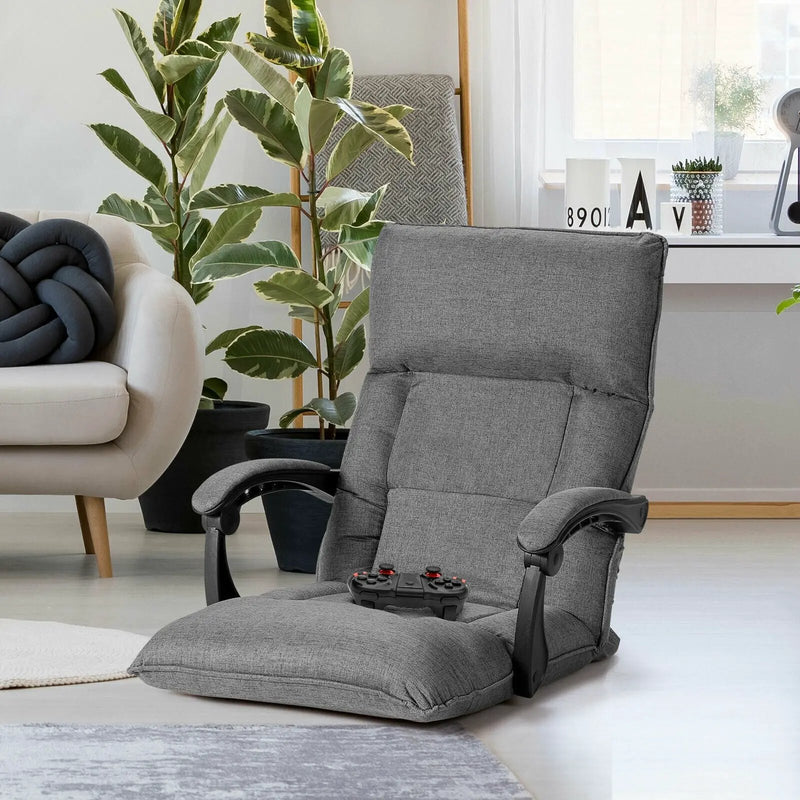 14-Position Adjusting Lazy Sofa Chair with Waist Pillow and Armrests by DirectDeals