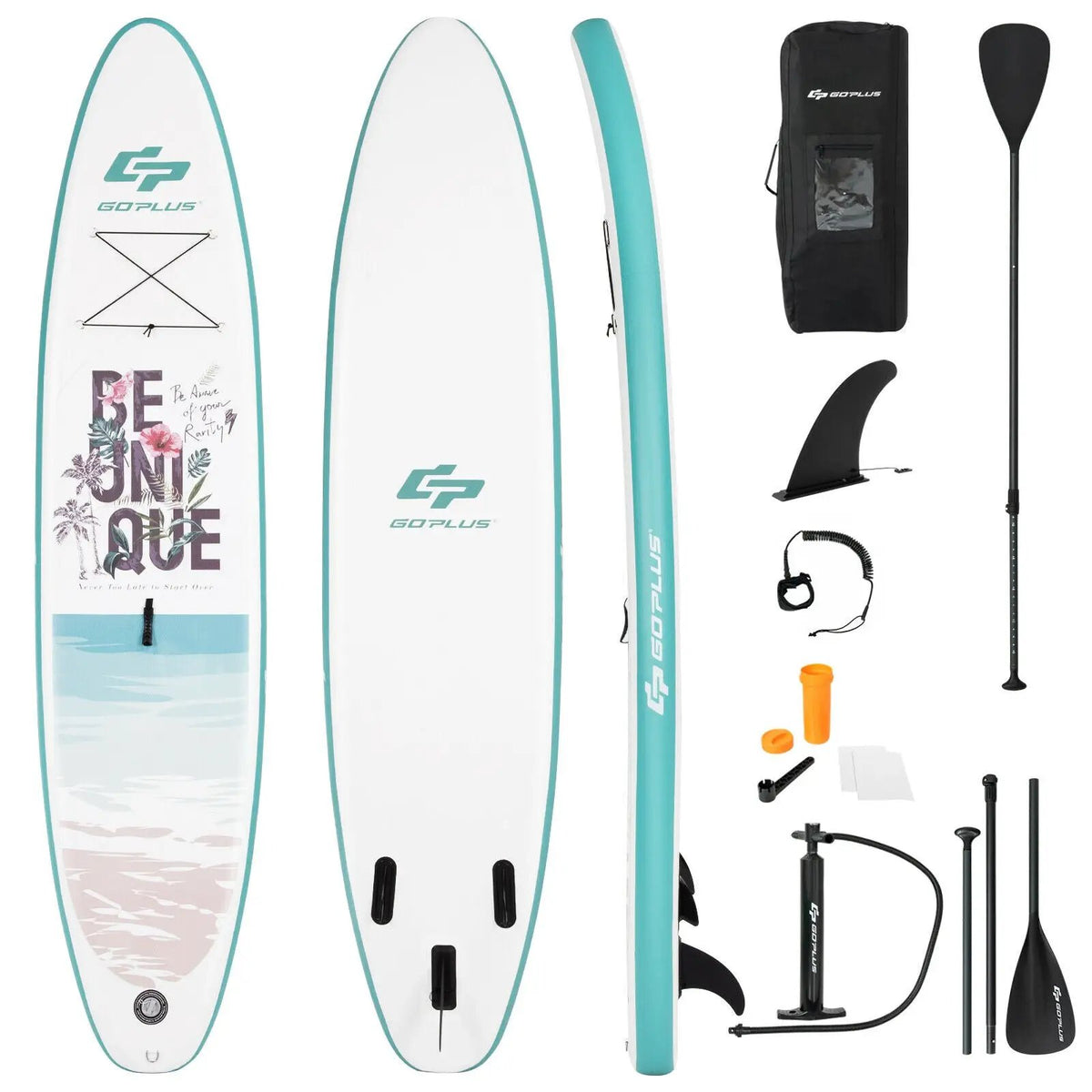 10.5 ft Inflatable Stand Up Paddle Board Surfboard with Aluminum Paddle Pump by DirectDeals