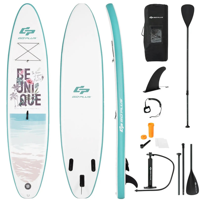 10.5 ft Inflatable Stand Up Paddle Board Surfboard with Aluminum Paddle Pump by DirectDeals