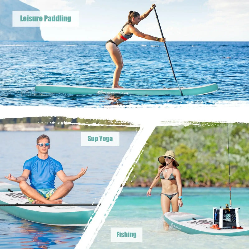 10.5 ft Inflatable Stand Up Paddle Board Surfboard with Aluminum Paddle Pump by DirectDeals