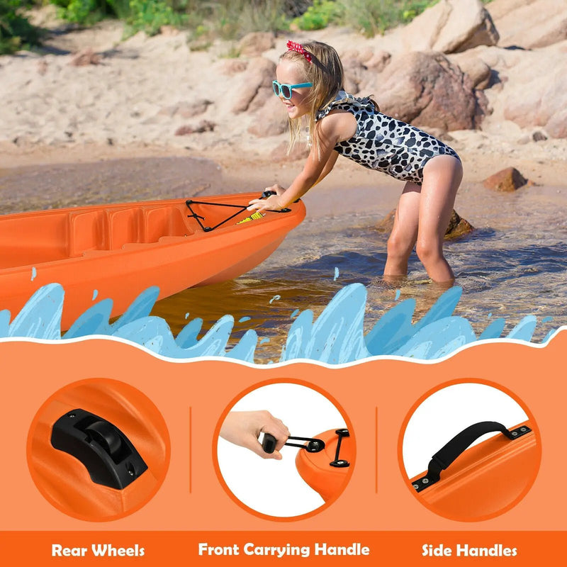 6 Feet Youth Kids Kayak with Bonus Paddle and Folding Backrest for Kid Over 5 by DirectDeals
