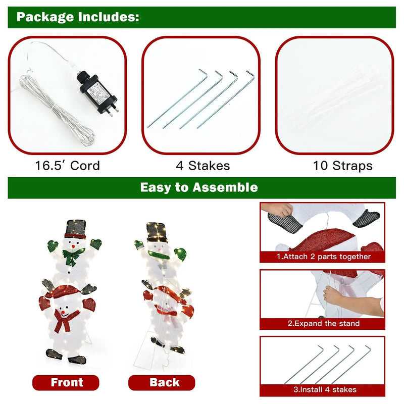 54 Inch Snowman Xmas Decorations with UL Certified Plug by DirectDeals
