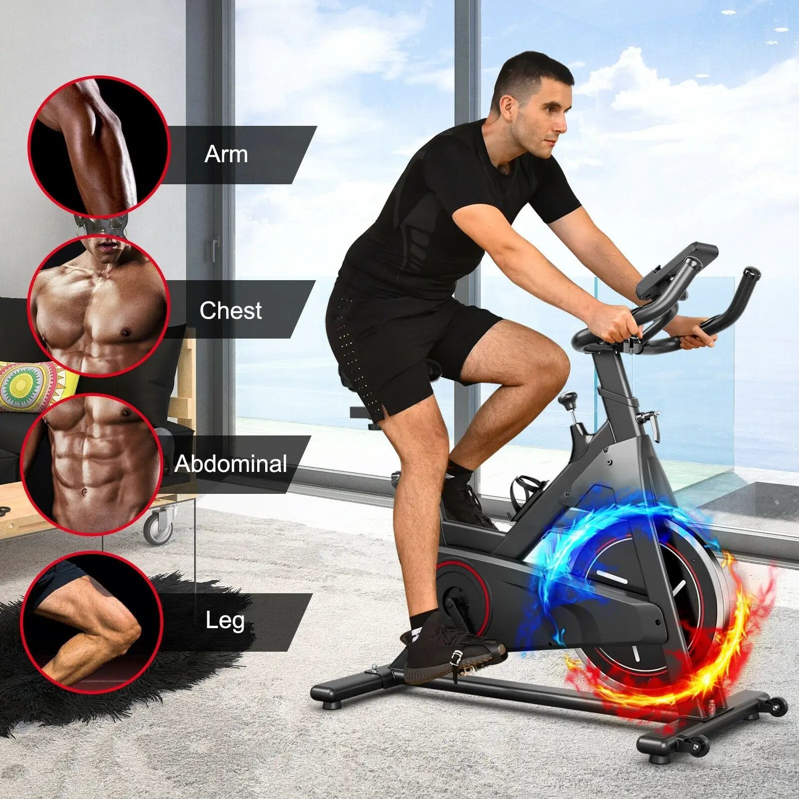 Stationary Exercise Bike with Adjustable Fitness Saddle by DirectDeals