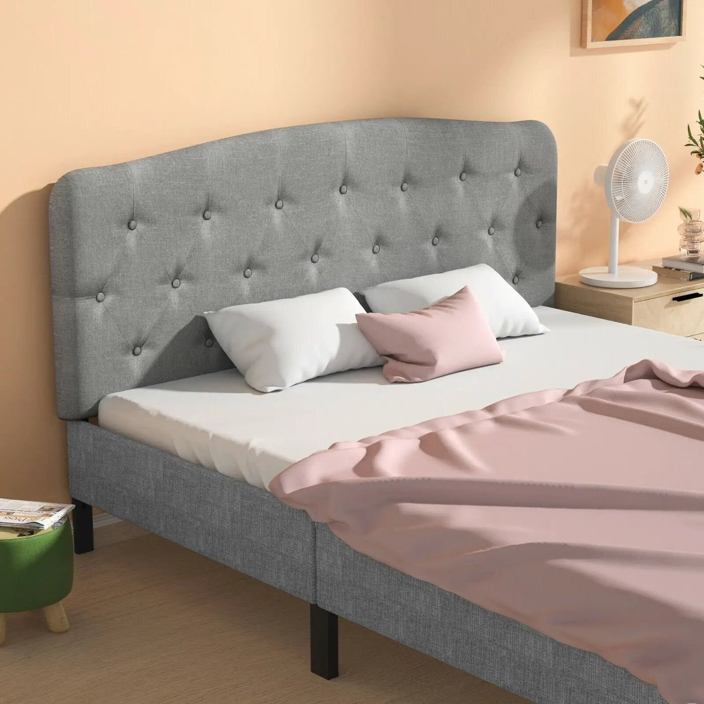 Faux Linen Headboard with Adjustable Heights by DirectDeals