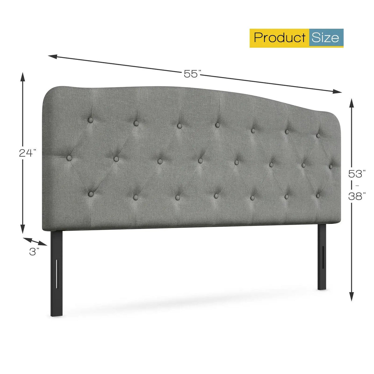 Faux Linen Headboard with Adjustable Heights by DirectDeals