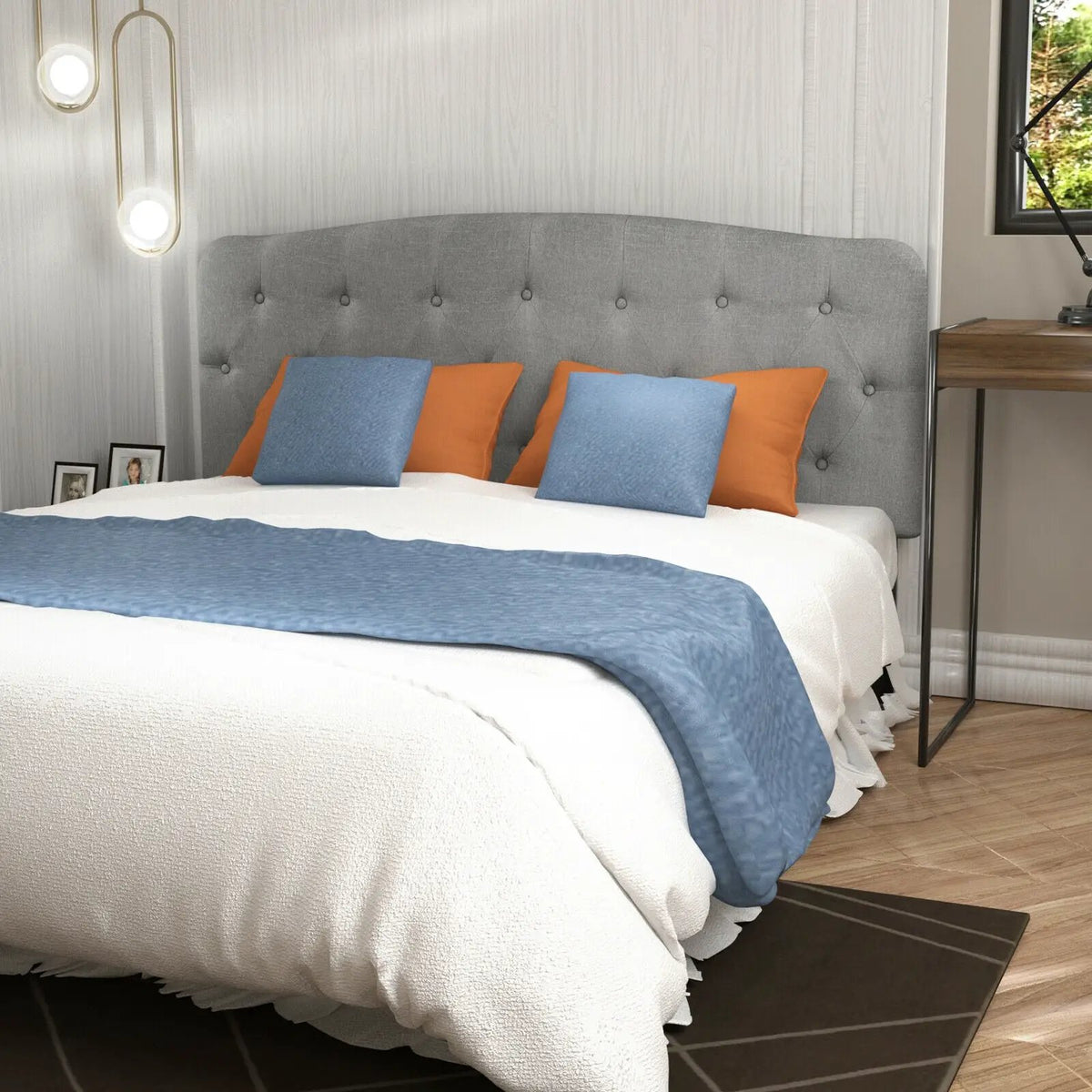 Faux Linen Headboard with Adjustable Heights by DirectDeals