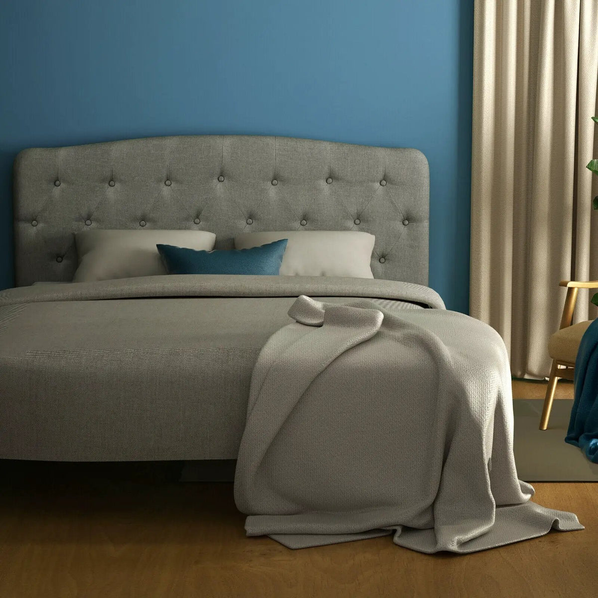 Faux Linen Headboard with Adjustable Heights by DirectDeals