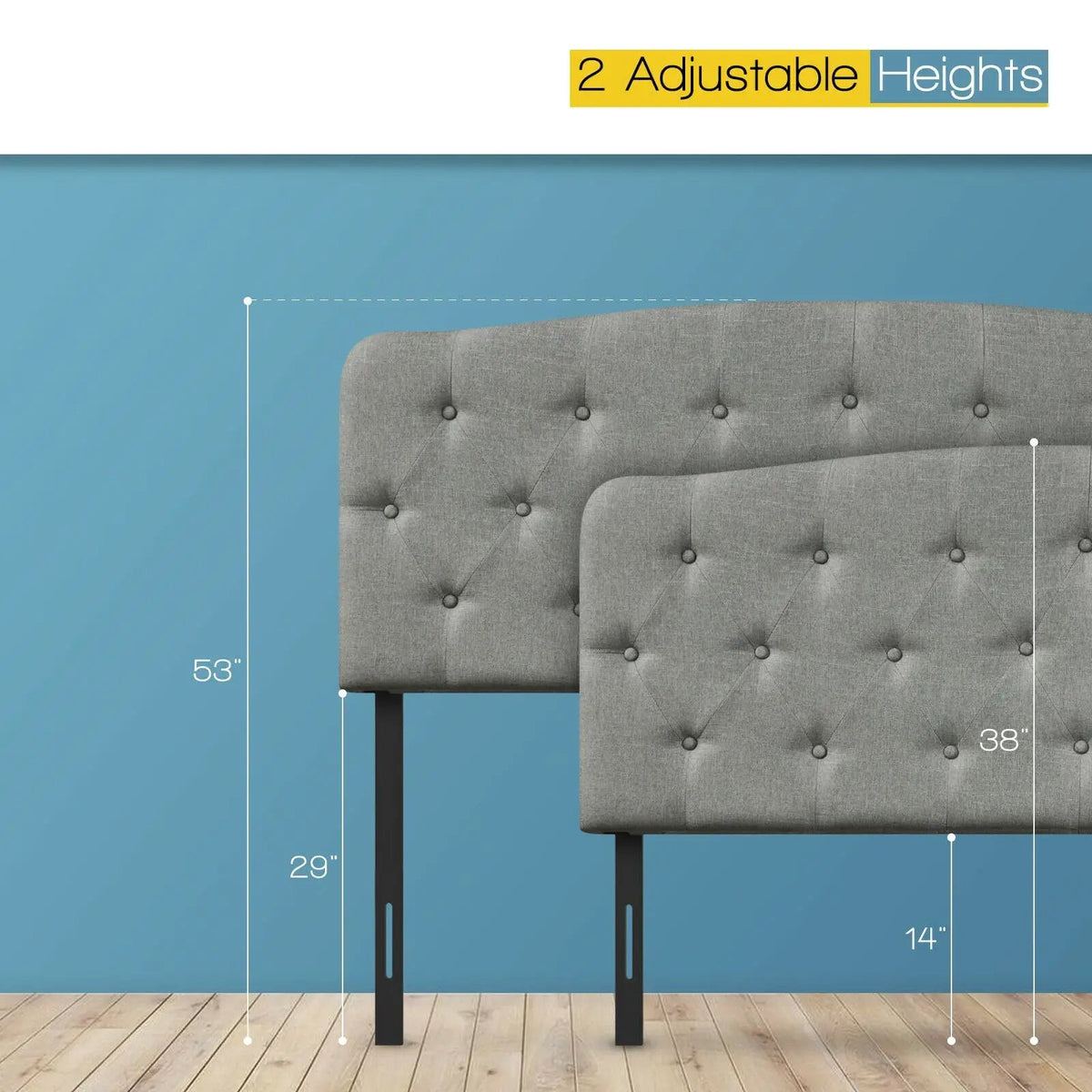 Faux Linen Headboard with Adjustable Heights by DirectDeals