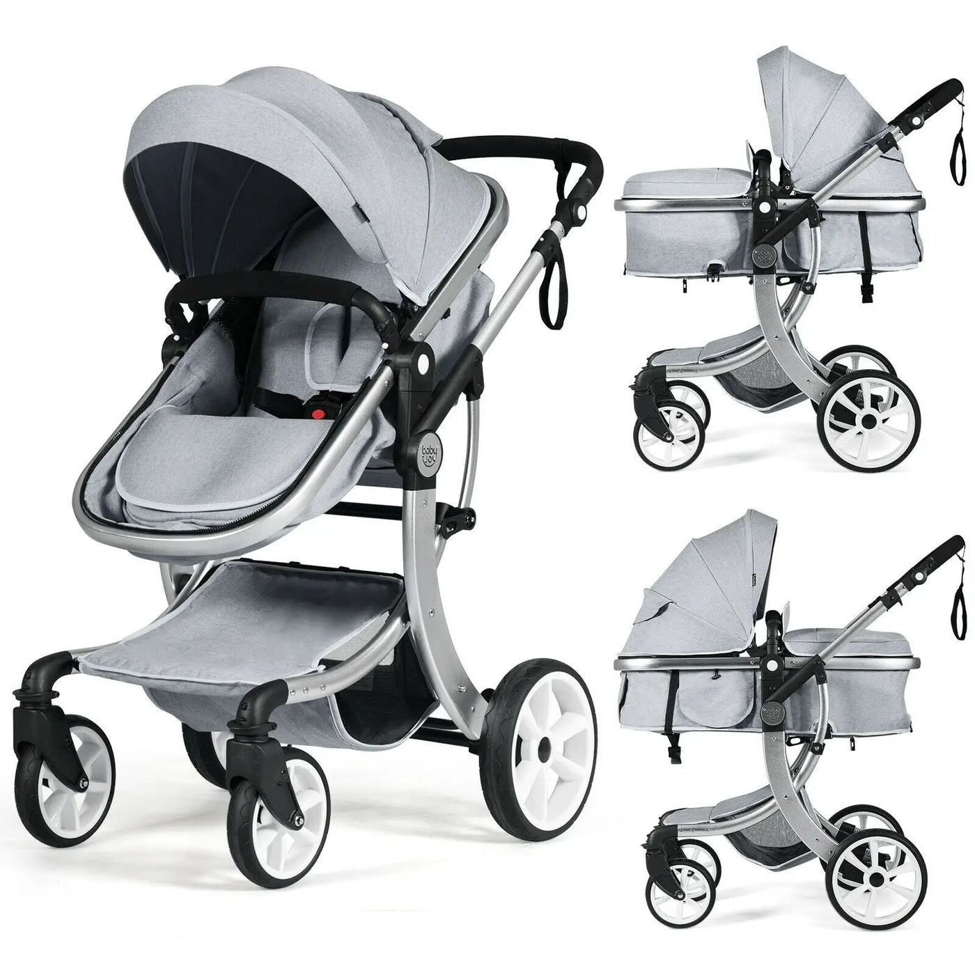 Folding Aluminum Infant Reversible Stroller with Diaper Bag by DirectDeals