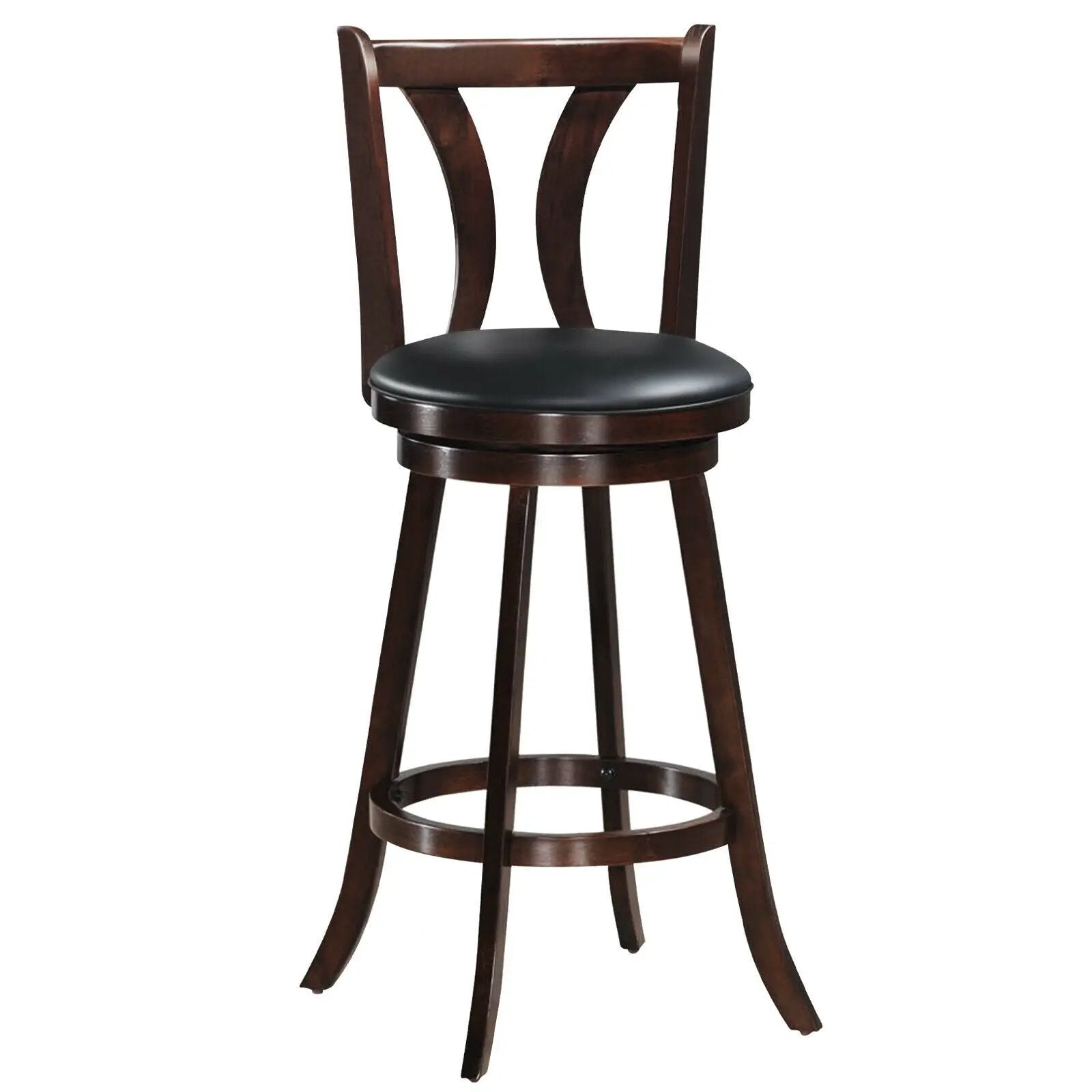 Set of 2 Swivel Bar stool 24 Inch Counter Height Leather Padded Dining Kitchen Chair by DirectDeals