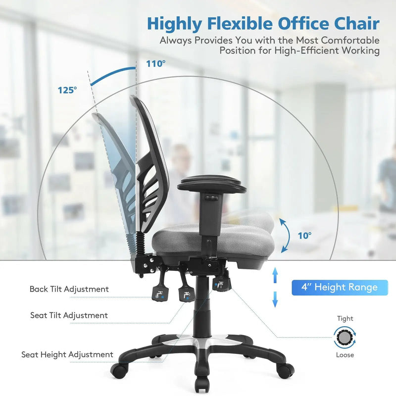 Ergonomic Mesh Office Chair with Adjustable Back Height and Armrests by DirectDeals