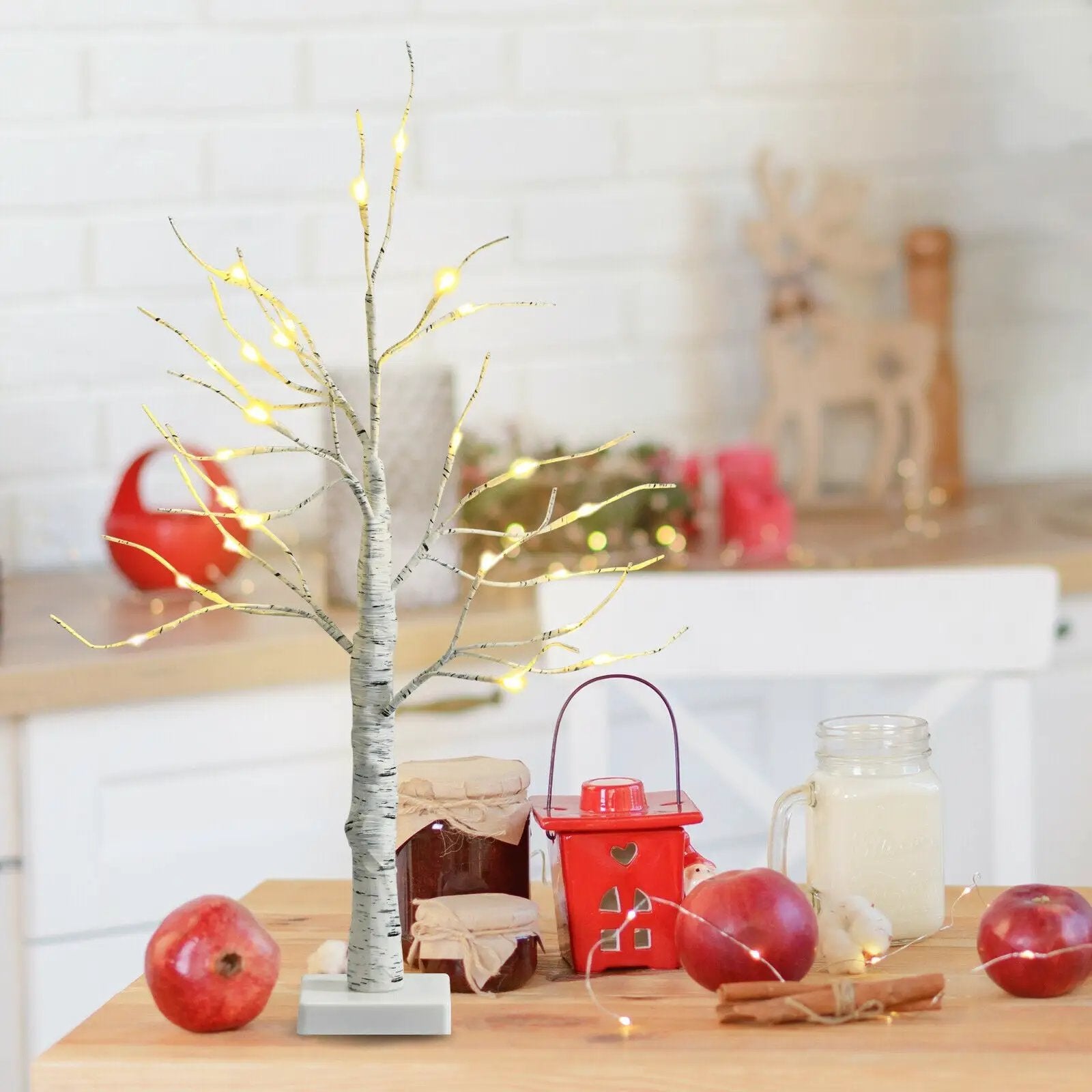 2 Feet Pre-lit White Twig Birch Tree Battery Powered for Christmas Holiday by DirectDeals