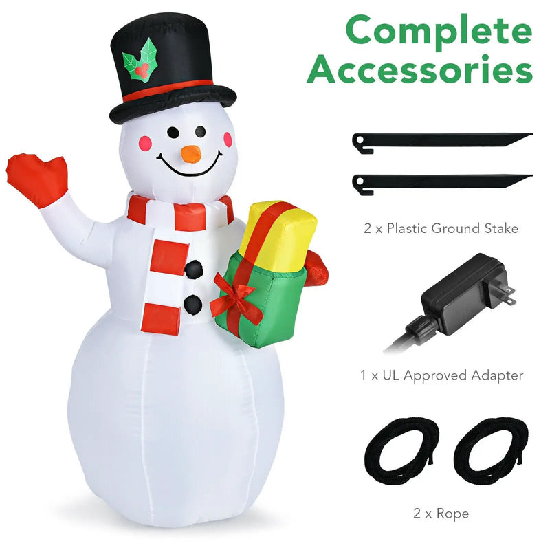 5 Feet Tall Snowman Inflatable Blow up Inflatable with Built-in Colorful LED Lights by DirectDeals