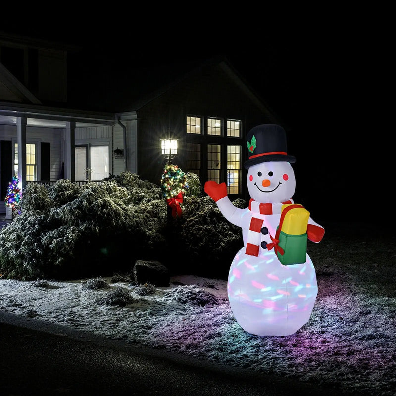 5 Feet Tall Snowman Inflatable Blow up Inflatable with Built-in Colorful LED Lights by DirectDeals