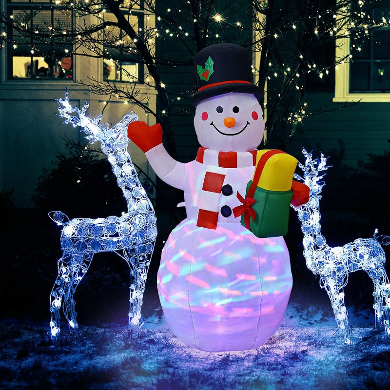 5 Feet Tall Snowman Inflatable Blow up Inflatable with Built-in Colorful LED Lights by DirectDeals