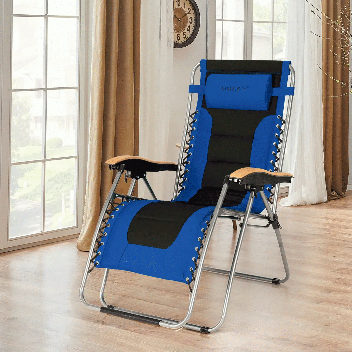 Oversize Folding Adjustable Padded Zero Gravity Lounge Chair by DirectDeals
