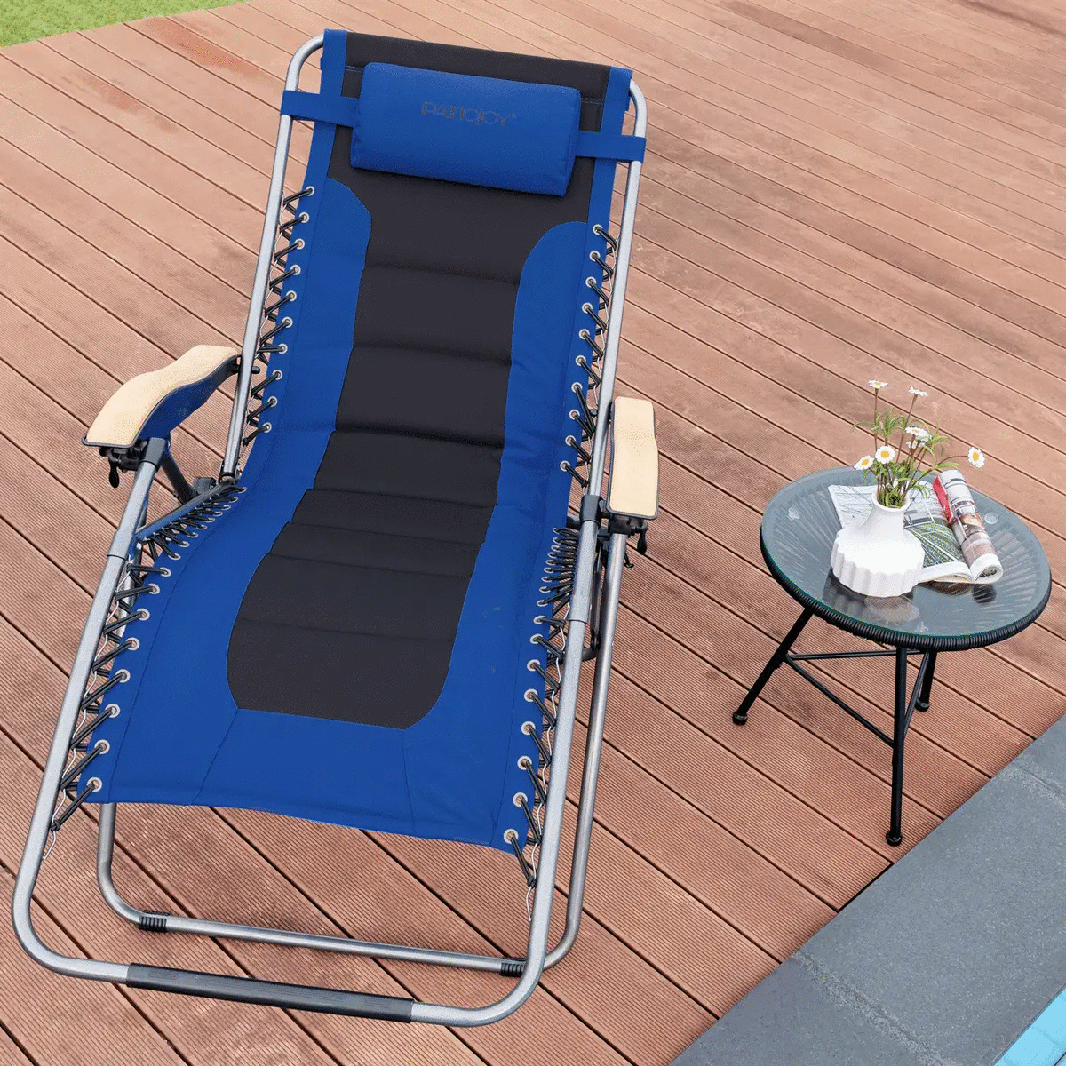 Oversize Folding Adjustable Padded Zero Gravity Lounge Chair by DirectDeals