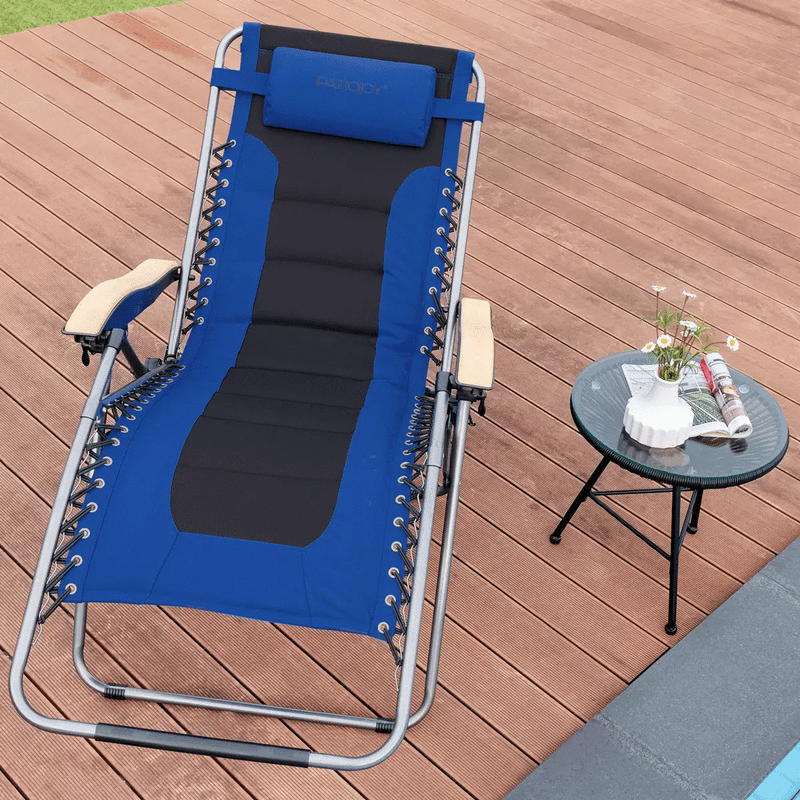 Oversize Folding Adjustable Padded Zero Gravity Lounge Chair by DirectDeals