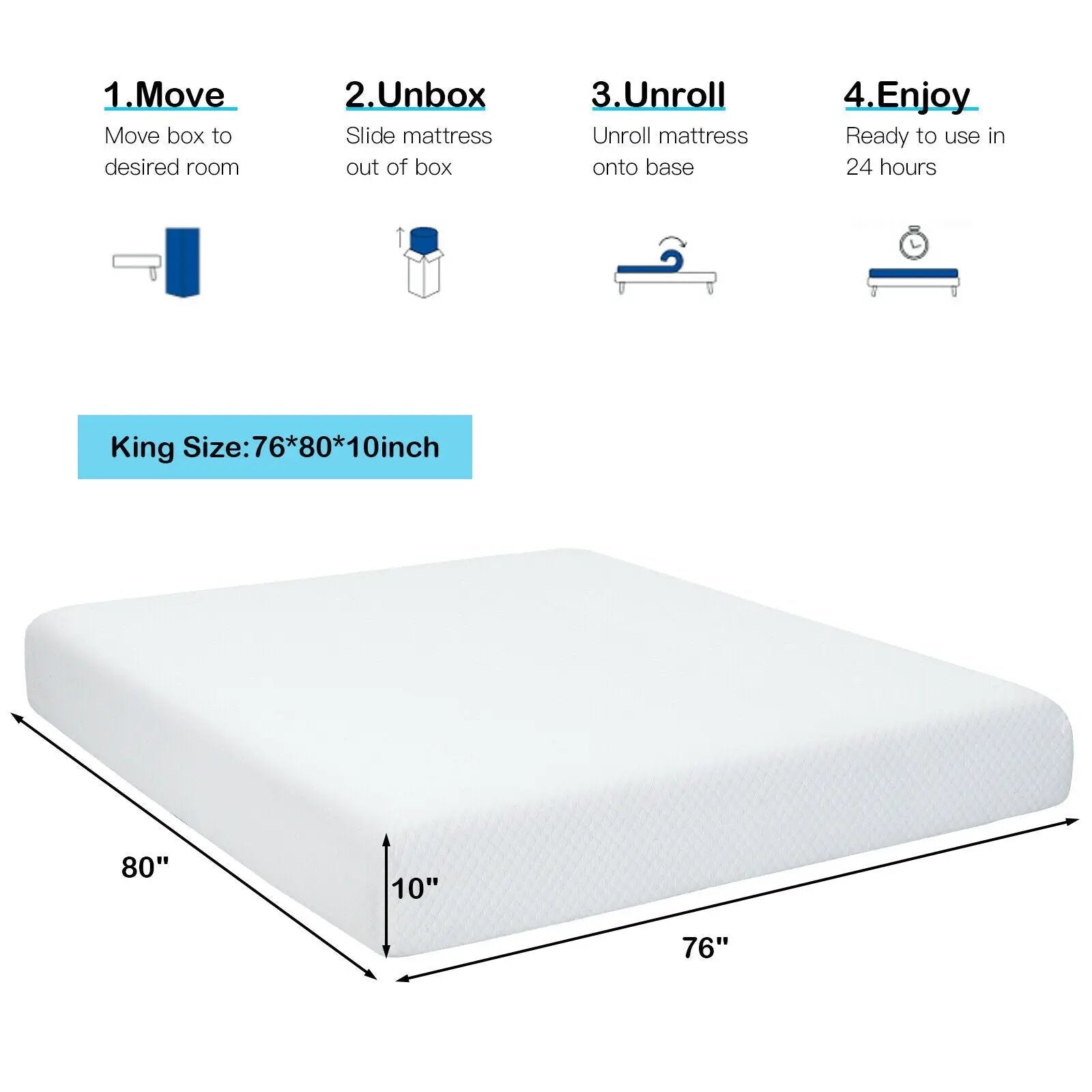 10 Inch Air Foam Pressure Relief Bed Mattress with Jacquard Soft Cover by DirectDeals