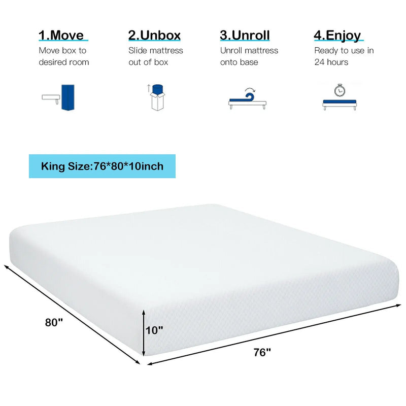 10 Inch Air Foam Pressure Relief Bed Mattress with Jacquard Soft Cover by DirectDeals