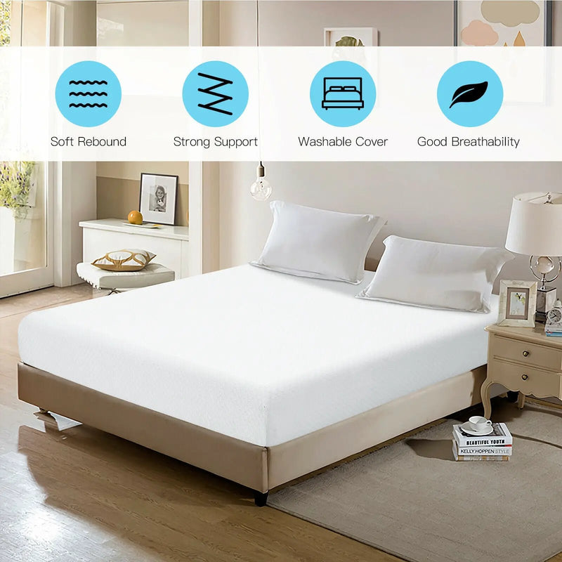 10 Inch Air Foam Pressure Relief Bed Mattress with Jacquard Soft Cover by DirectDeals