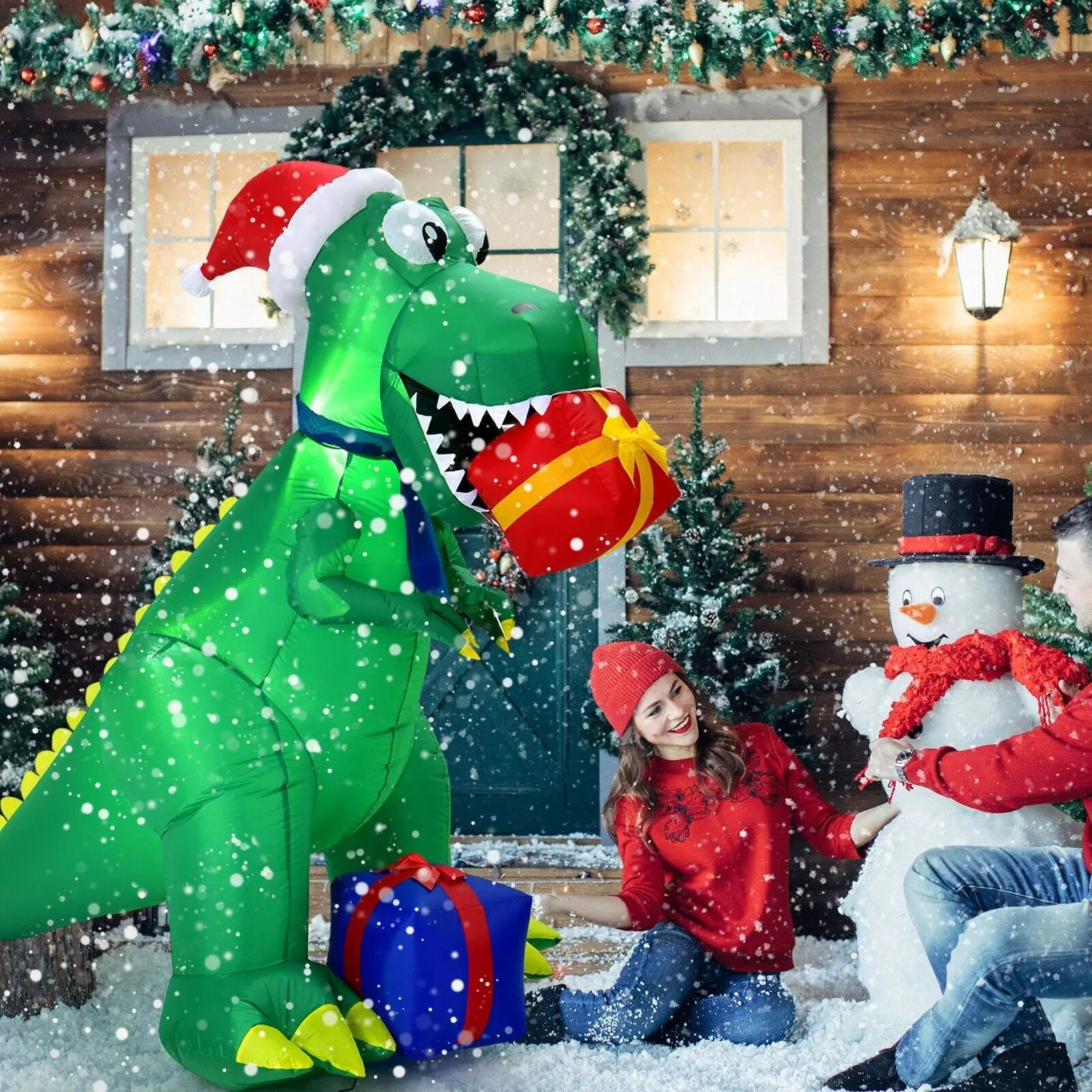 6 Feet Christmas Inflatable Dinosaur for Indoor and Outdoor by DirectDeals
