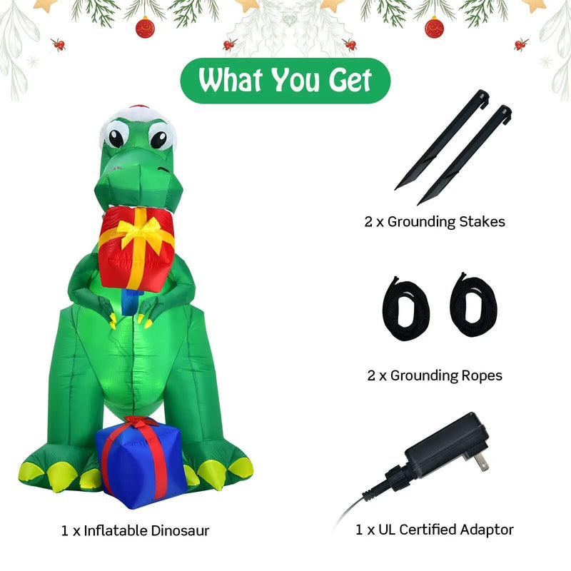 6 Feet Christmas Inflatable Dinosaur for Indoor and Outdoor by DirectDeals