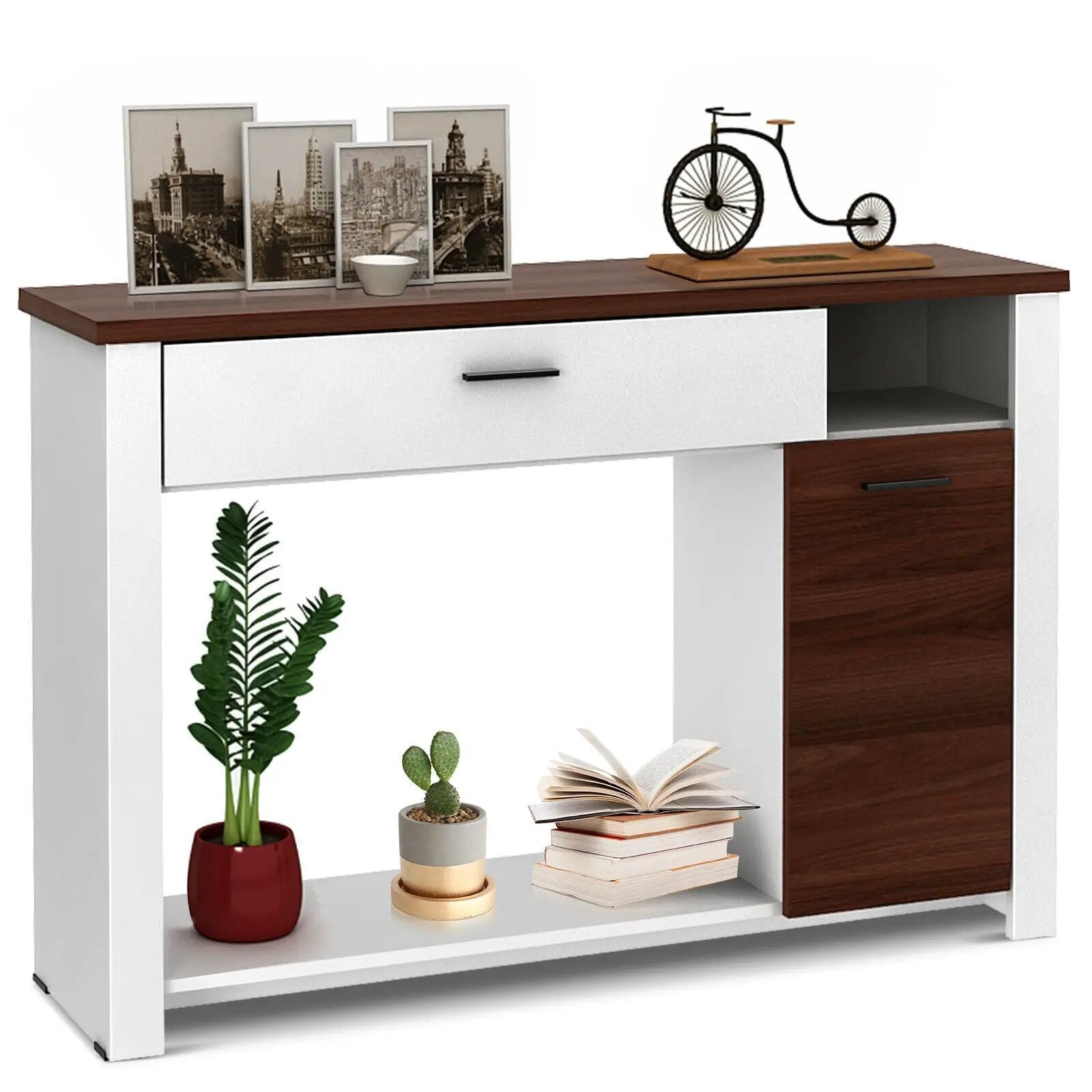 48 Inch Console Table with Drawer and Cabinet by DirectDeals