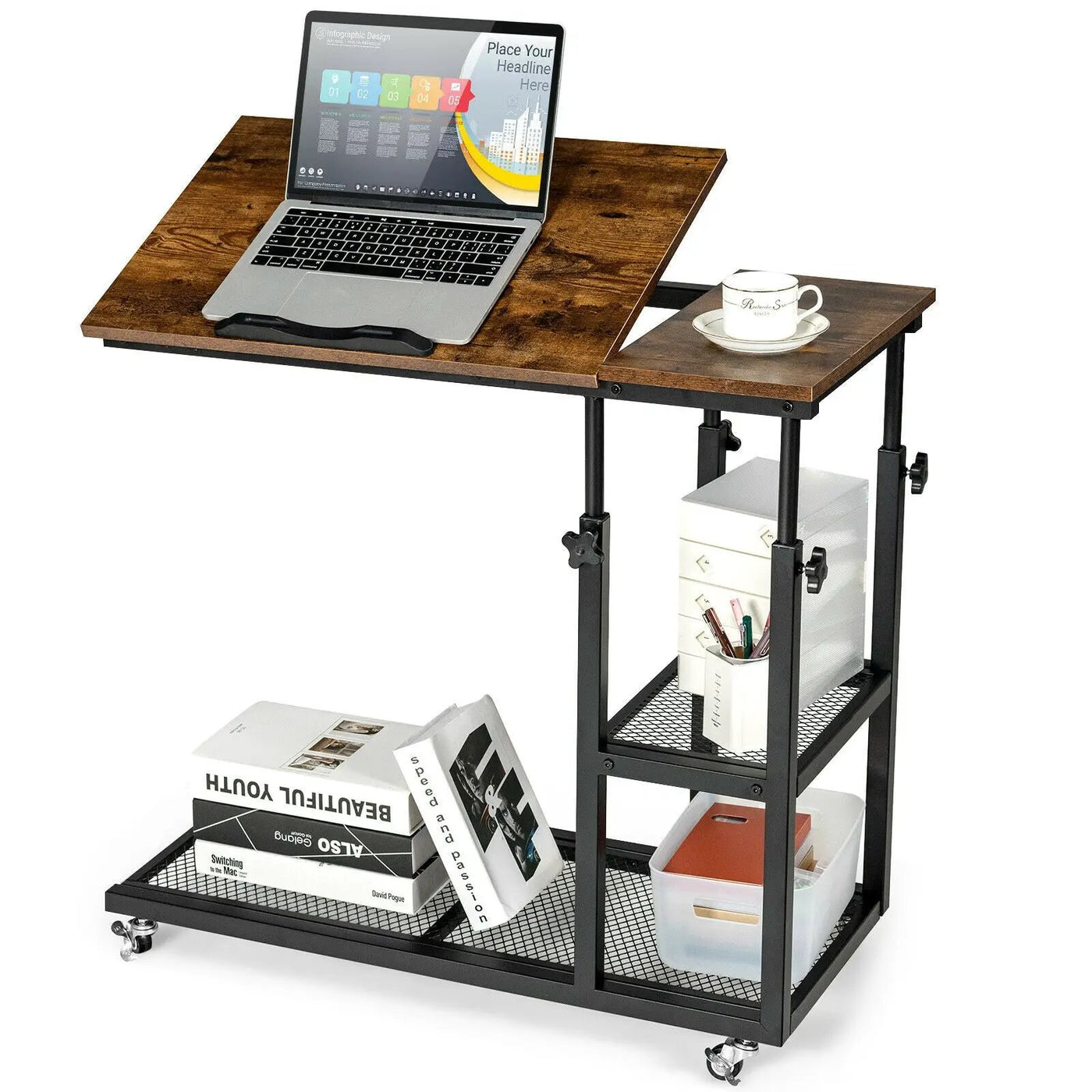 Adjustable C-Shaped Bedside Table by DirectDeals