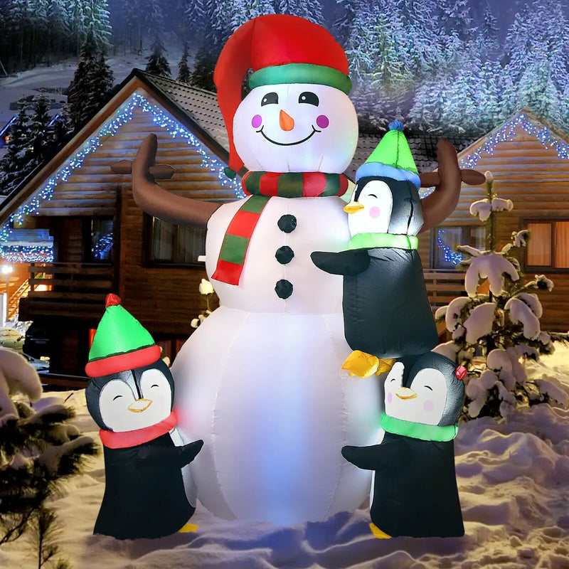 6 Feet Christmas Quick Inflatable Snowman with Penguins by DirectDeals