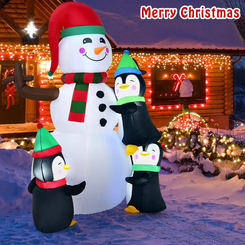 6 Feet Christmas Quick Inflatable Snowman with Penguins by DirectDeals