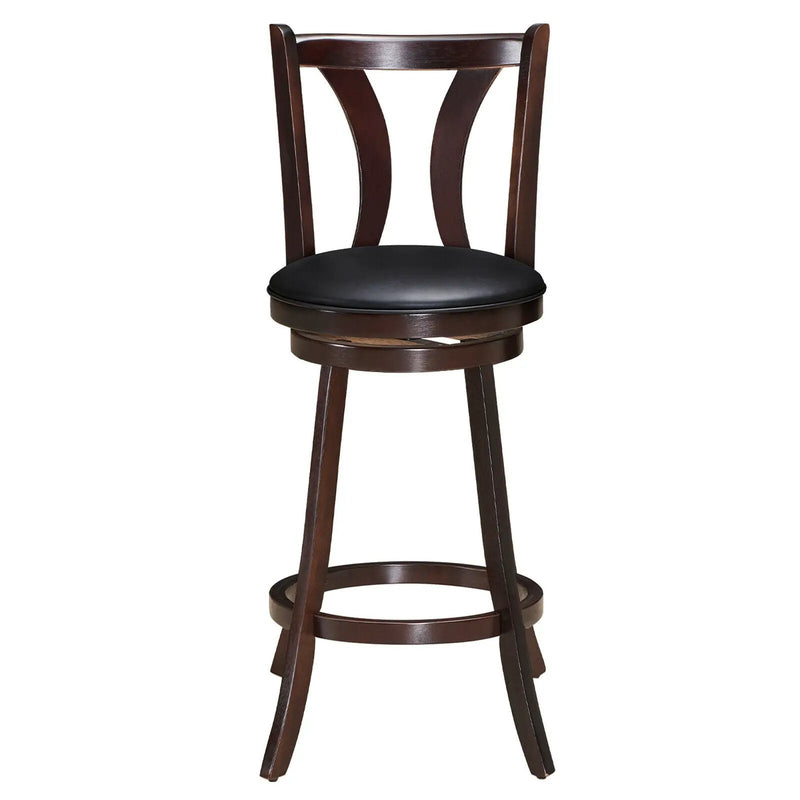 Set of 2 Swivel Bar stool 24 Inch Counter Height Leather Padded Dining Kitchen Chair by DirectDeals