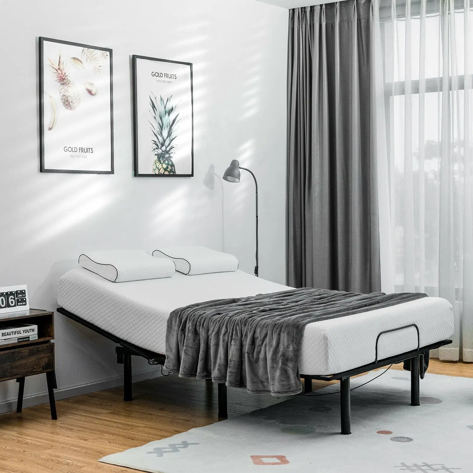 Queen Size Adjustable Bed Base with Head and Foot Incline by DirectDeals