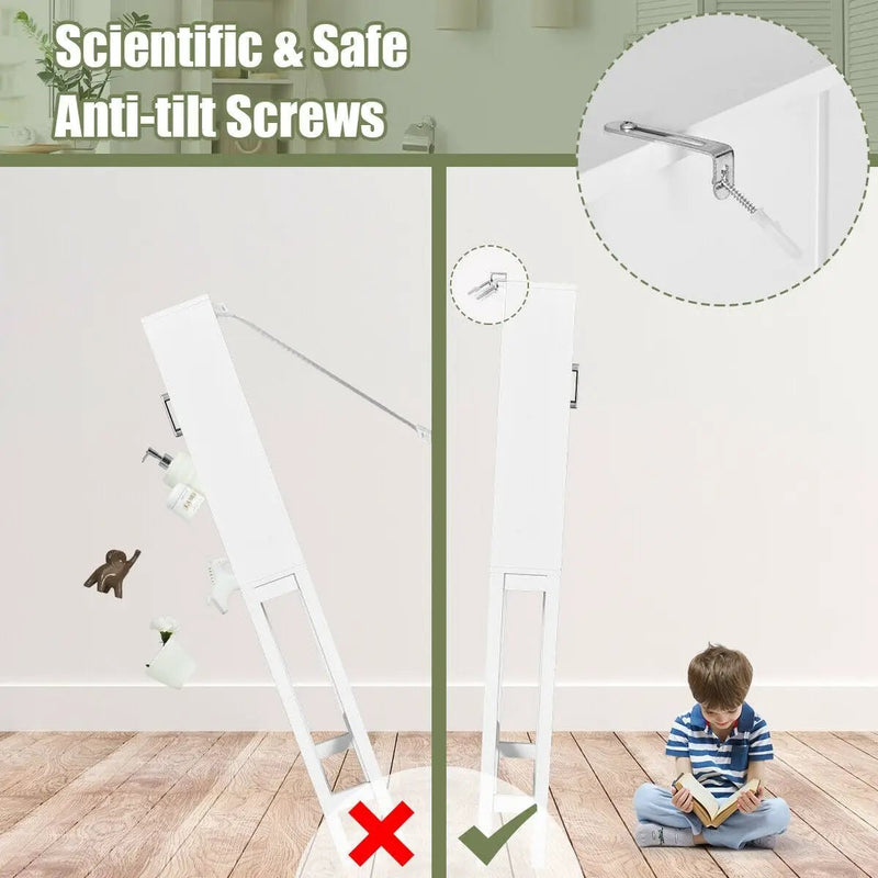 Over the Toilet Storage Cabinet Bathroom Space Saver with Tempered Glass Door by DirectDeals