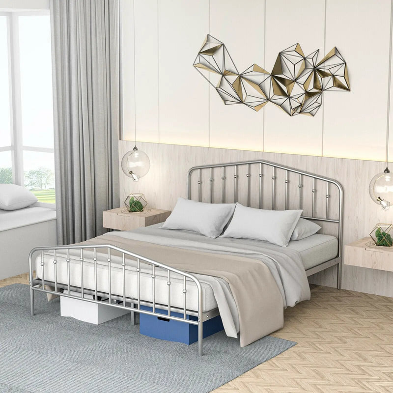 Queen Size Metal Bed Frame Slat Platform by DirectDeals