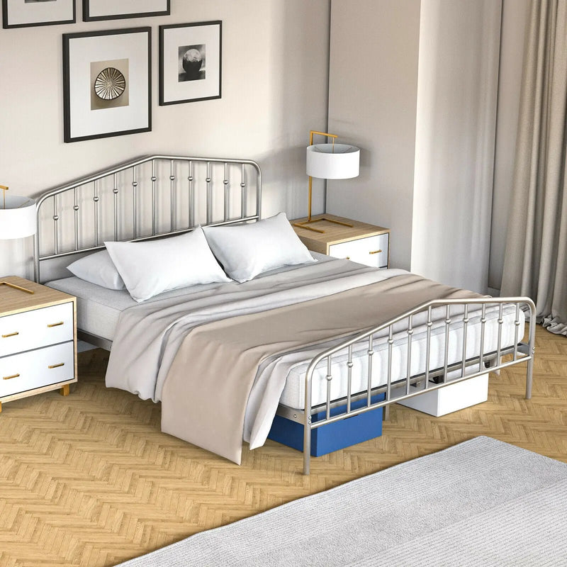 Queen Size Metal Bed Frame Slat Platform by DirectDeals