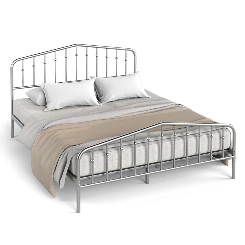 Queen Size Metal Bed Frame Slat Platform by DirectDeals