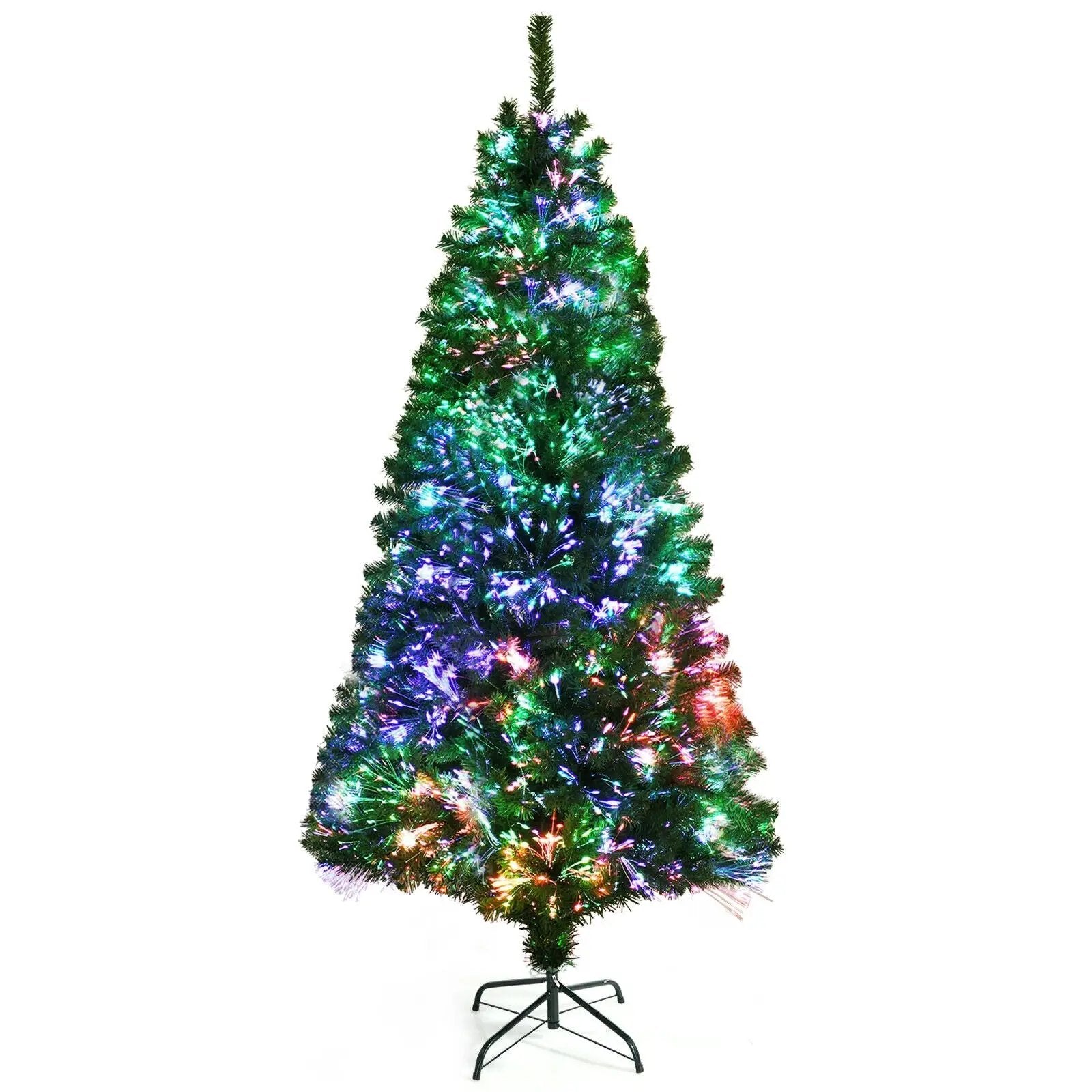 Pre-lit Multi-Colored Fiber Optic Spruce Artificial Christmas Tree by DirectDeals