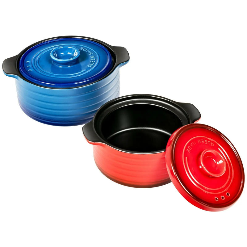 2 Pieces Ceramic Cookware Set with Lid and Insulated Handle by DirectDeals