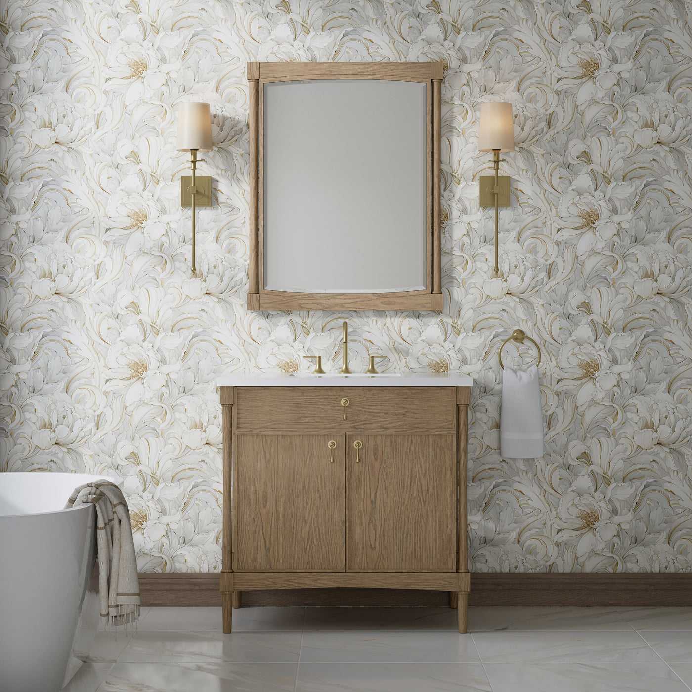 James Martin Kinnsden 36" Single Bathroom Vanity, Weathered Oak, view 31